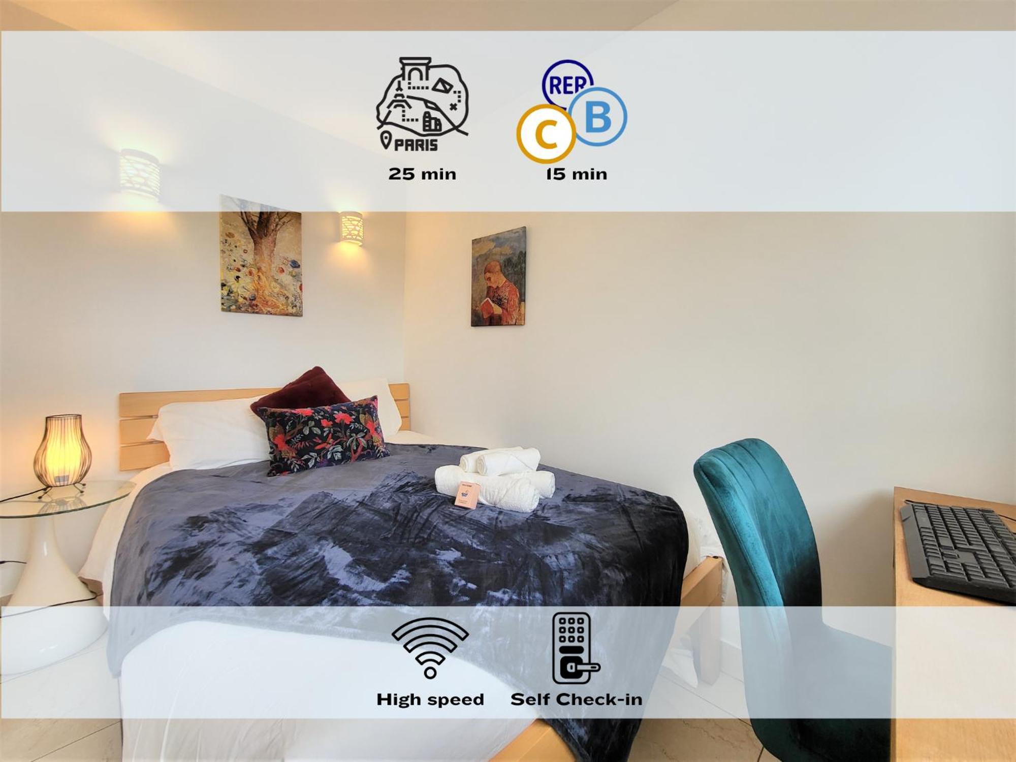Le Prasino - Paisible Appartement Proche Rer - Bail Mobilite マシー エクステリア 写真