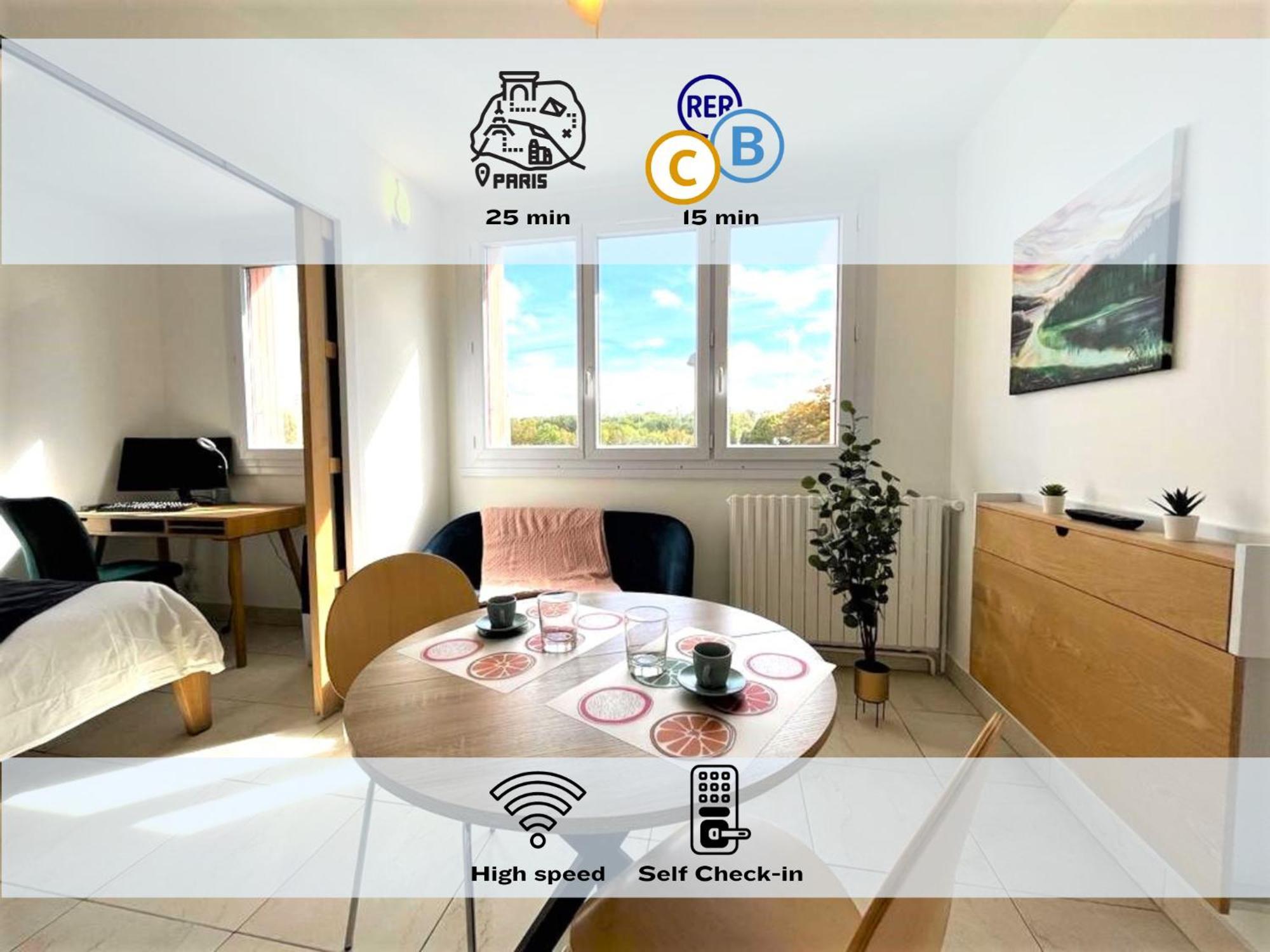 Le Prasino - Paisible Appartement Proche Rer - Bail Mobilite マシー エクステリア 写真